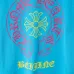Chrome Hearts Long Sleeve T-shirt Horseshoe Cross Logo Print, Turquoise Blue, Black #A68766
