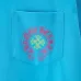 Chrome Hearts Long Sleeve T-shirt Horseshoe Cross Logo Print, Turquoise Blue, Black #A68766