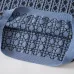 Dior Check Jacquard Wool Knit Short Sleeve Polo Shirt, Blue #A69053