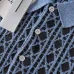 Dior Check Jacquard Wool Knit Short Sleeve Polo Shirt, Blue #A69053