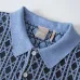 Dior Check Jacquard Wool Knit Short Sleeve Polo Shirt, Blue #A69053