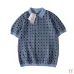 Dior Check Jacquard Wool Knit Short Sleeve Polo Shirt, Blue #A69053