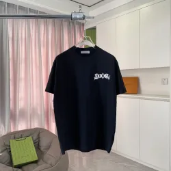 Dior T-shirts for men Black/White/Blue #B50156