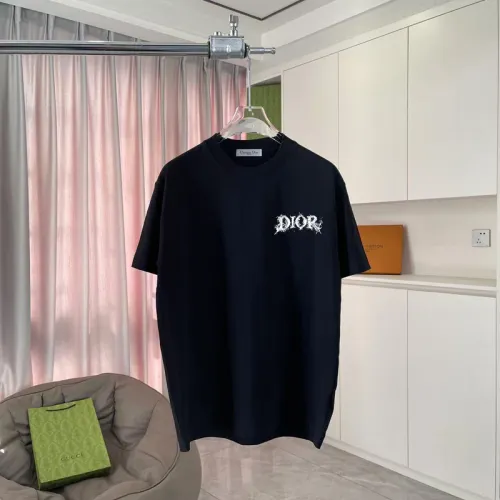 Dior T-shirts for men Black/White/Blue #B50156