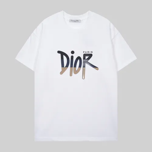 Dior T-shirts for men Black/White/Red #B50733