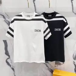 Dior T-shirts for men stripe Black/White #B46874