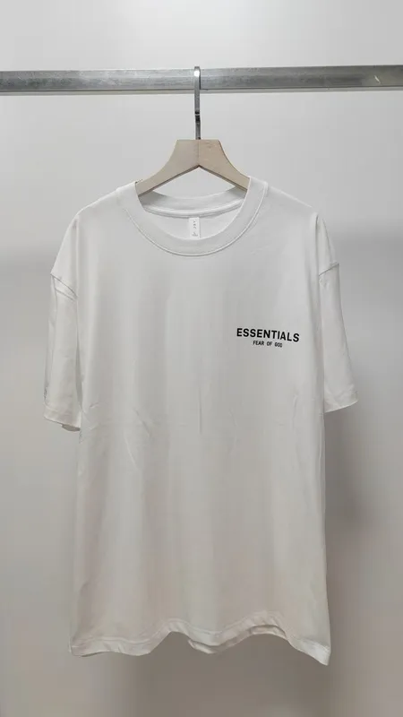 FEAR OF GOD ESSENTIALS T - Shirt with Side Logo Minimalist Streetwear Style  #B54316