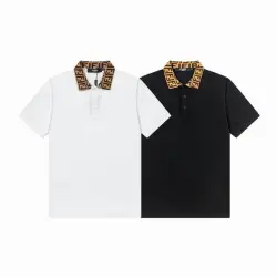 Fendi T-shirts Polo for men Printed collar Black/White #B46589