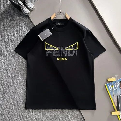 Fendi T-shirts for men Black/White #B49680