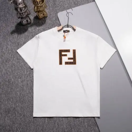 Fendi T-shirts for men logo printing Black/White #B46937
