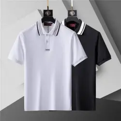 Gucci T-shirts for Gucci Polo Shirts Striped collar Black/White #B46532