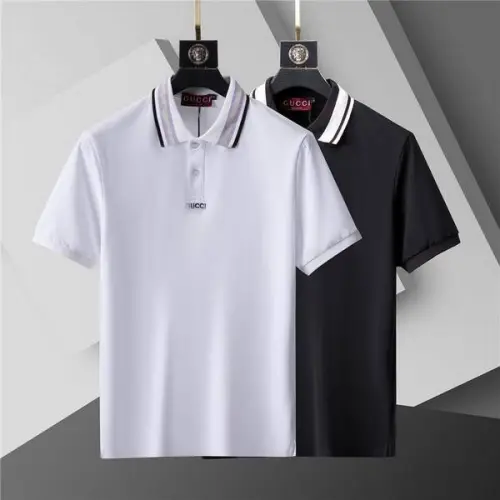 Gucci T-shirts for Gucci Polo Shirts Striped collar Black/White #B46532