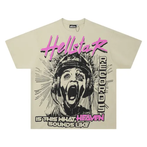 Hellstar White T-shirts Bold Graphic Art & Heaven Sounds Like Statement  #B54176