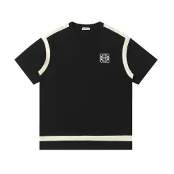 LOEWE T-shirts for MEN Stitching Embroidery Black #B48477