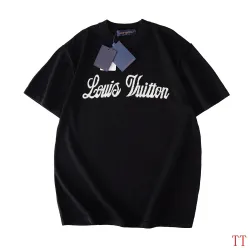 Louis Vuitton Chest Logo Jacquard Knit Short Sleeve Tee, Black #A69043