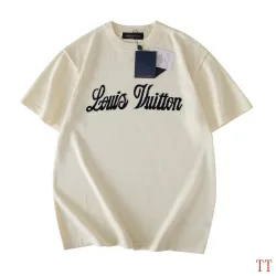 Louis Vuitton Chest Logo Jacquard Knit Short Sleeve Tee, Cream #A69044