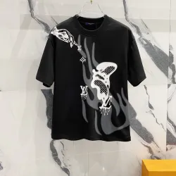 Louis Vuitton T-Shirts for AAAA Louis Vuitton T-Shirts Black/White #B49914