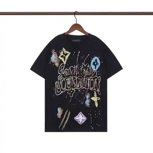 Louis Vuitton T-Shirts for AAAA Louis Vuitton T-Shirts Black/White #B50094