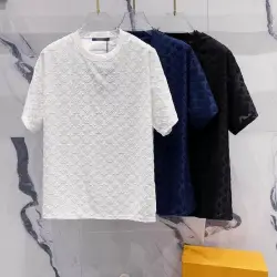 Louis Vuitton T-Shirts for AAAA Louis Vuitton T-Shirts Black/White/Blue #B46689