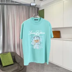 Louis Vuitton T-Shirts for AAAA Louis Vuitton T-Shirts Cartoon Printed Black/Purple/Grey/Green #B54121