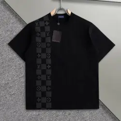 Louis Vuitton T-Shirts for AAAA Louis Vuitton T-Shirts Crew Neck Black/White #B46666
