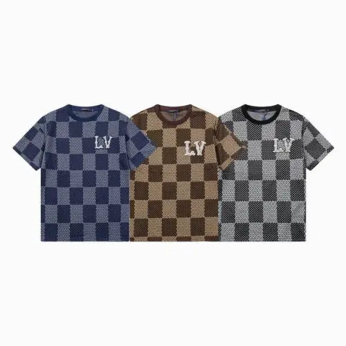 Louis Vuitton T-Shirts for AAAA Louis Vuitton T-Shirts Plaid Print #B46709