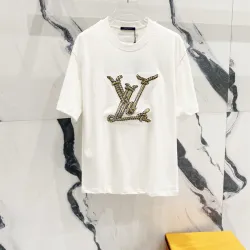 Louis Vuitton T-Shirts for AAAA Louis Vuitton T-Shirts Weight:320g Black/White #B52971