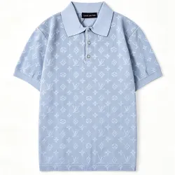 LV Monogram All‑Over Print Short‑Sleeve Button Polo Shirt #A67689