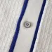 Louis Vuitton SS26 Waffle Contrast Trim Short Sleeve Knit Shirt, White Blue #A69054