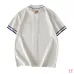 Louis Vuitton SS26 Waffle Contrast Trim Short Sleeve Knit Shirt, White Blue #A69054
