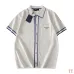 Louis Vuitton SS26 Waffle Contrast Trim Short Sleeve Knit Shirt, White Blue #A69054
