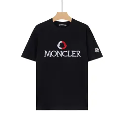Moncler Embroidered Logo Crew Neck Casual Short‑Sleeve T‑Shirt #A67603