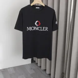 Moncler T-shirts for men  Big Logo Cotton Black/White #B48488