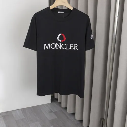 Moncler T-shirts for men  Big Logo Cotton Black/White #B48488