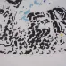 Moncler White/Black T Shirt with Paint Splatter Details and Artistic Logo Graphic on the Collar Area #B54207