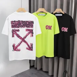 OFF WHITE T-Shirts for MEN Letter logo print 260g Black/White #B53750