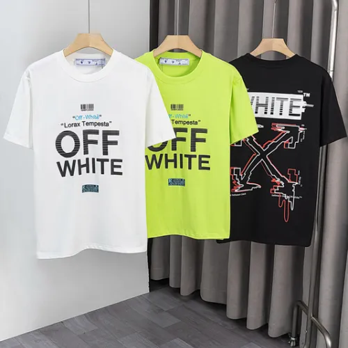 OFF WHITE T-Shirts for MEN Letter logo print 260g Black/White #B53751