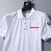 Prada T-Shirts Polo for Men red logo Buttons Black/White #B46638