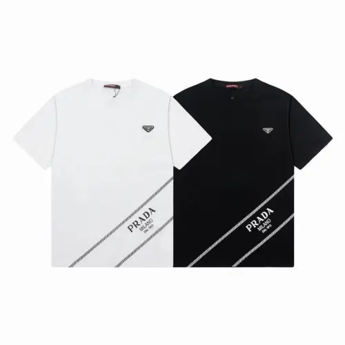Prada T-Shirts for Men Black/White #B47130