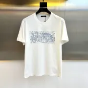 Versace White Tee Grid Patterned Logo Print Epitomizing Luxury Streetwear Black/White #B54160