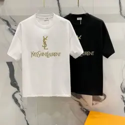 YSL T-Shirts for MEN Black/White #B46910