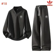 Adidas Trefoil Half Zip Tracksuit Set Top & Pants White,Grey,Black #A69575