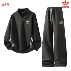 Adidas Trefoil Half Zip Tracksuit Set Top & Pants White,Grey,Black #A69575