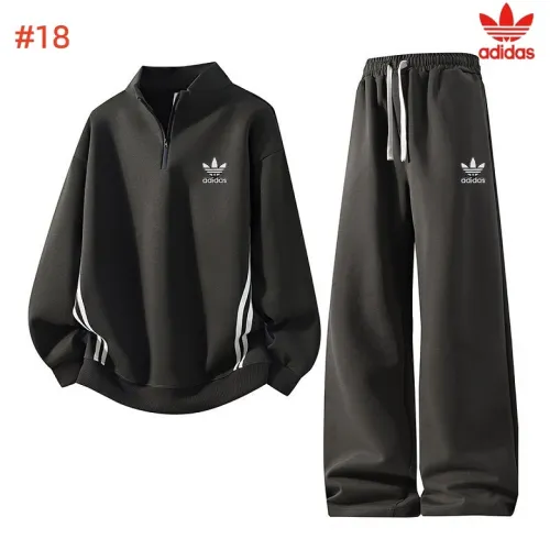 Adidas Trefoil Half Zip Tracksuit Set Top & Pants White,Grey,Black #A69575