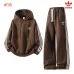 Adidas Trefoil Collared Zip Tracksuit Set Jacket & Pants Black,White,Grey,Brown #A69577