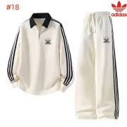 Adidas Trefoil Logo Quarter Zip Tracksuit Set Top & Pants Black,White,Olive,Brown #A69584