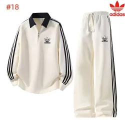 Adidas Trefoil Logo Quarter Zip Tracksuit Set Top & Pants Black,White,Olive,Brown #A69584