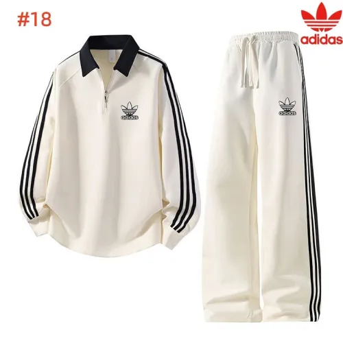 Adidas Trefoil Logo Quarter Zip Tracksuit Set Top & Pants Black,White,Olive,Brown #A69584