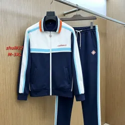Casablanca Color Block Tracksuit Set Jacket & Pants Navy,White #A69568 Casablanca Color Block Tracksuit Set Jacket & Pants Navy,White #A69568