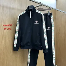 Casablanca Embroidered Logo Tracksuit Set Jacket & Pants Black,White #A69567 Casablanca Embroidered Logo Tracksuit Set Jacket & Pants Black,White #A69567
